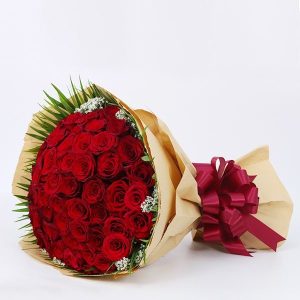 50 red roses bouquet