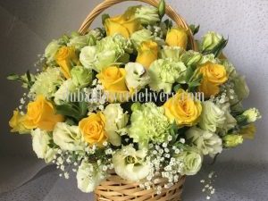 yellow flower basket free shipment