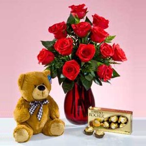 roses teddy chocolate delivery