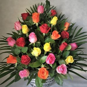 Melody of Nature 24 mix roses basket