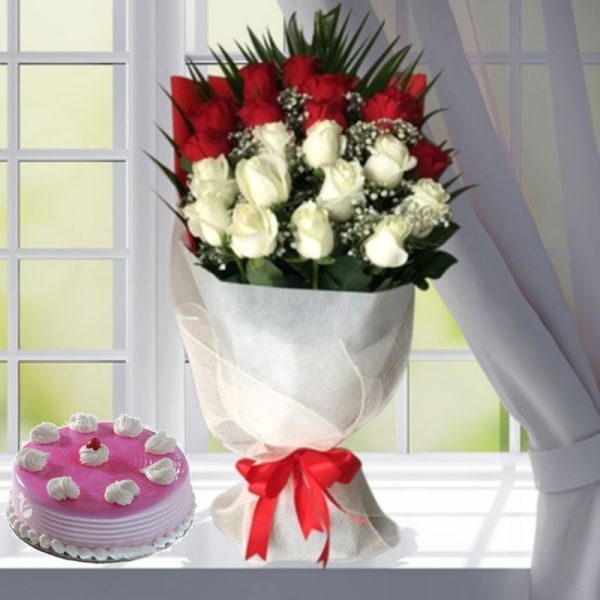 strawberry cake flowers