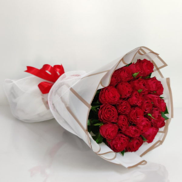 long stem 20 red roses