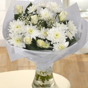 white flowers vase
