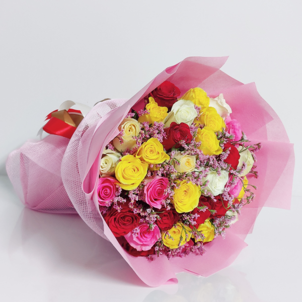 20 mix roses bouquet with free delivery