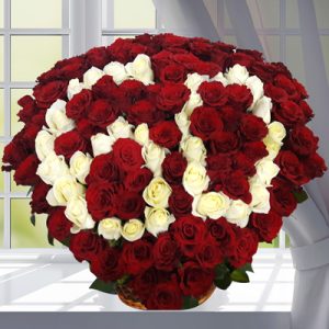 111 Roses Heart Shape with Number