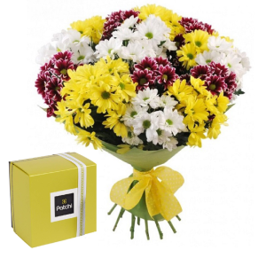 Chrysanthemum Bouquet and Patchi Chocolates