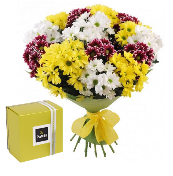 Chrysanthemum Bouquet and Patchi Chocolates