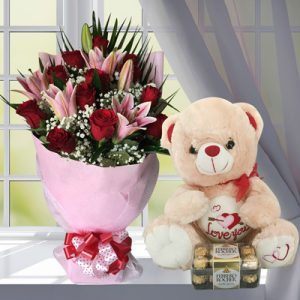 Bouquet with teddy