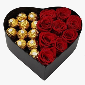 Gift of Roses and Chocolates in Box Online