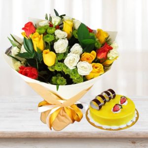 Express Love with a Gift of Flowers and Cake