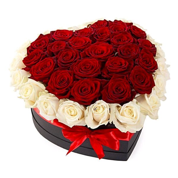 36 Roses Heart Shape Box with Free Delivery