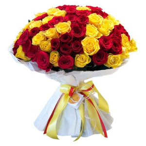 101 Red Yellow Roses Bouquet