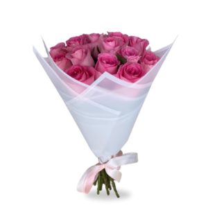 15 Pink Roses Bouquet Online in Dubai