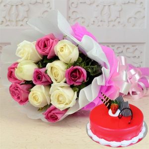 Roses Cake Combo Gift for Celebrations
