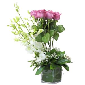 Roses Orchids Vase Free Delivery in Dubai