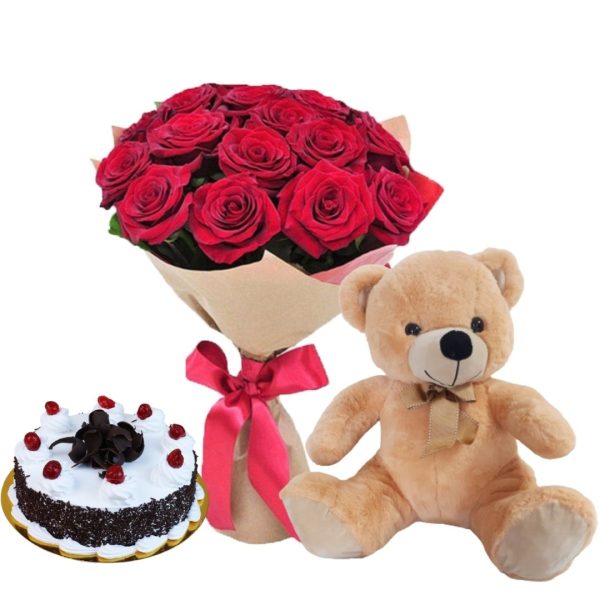 Combo Gift for Birthday – Flowers, Cake, Teddy