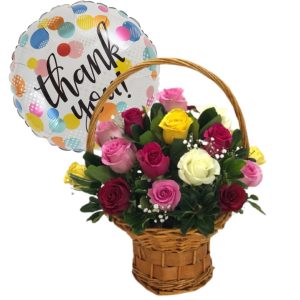 Express Gratitude with Mixed Roses Balloon Combo