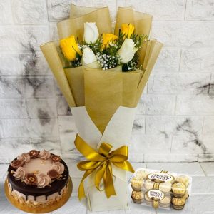 Combo of Roses Cake and Chocolates