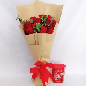 12 Red Roses and Lindt Chocolates