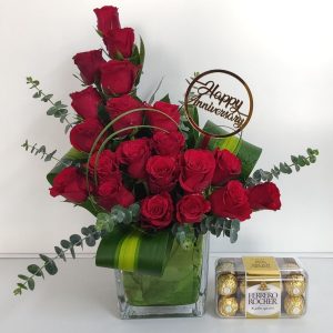 Anniversary Roses and Chocolates