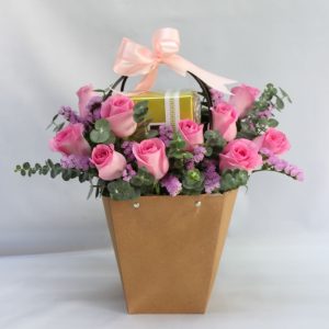 12 Pink Roses Patchi Gift Online