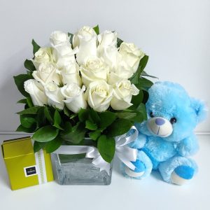 12 White Roses Combo Gift for Delivery