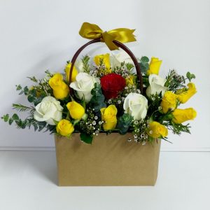 Mix Roses in Bag Arrangement Online