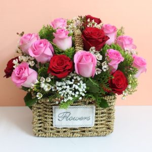 Send 15 Roses Basket Online
