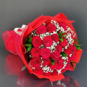 24 red roses bouquet